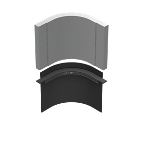 {{photo.Alt || photo.Description || 'Радиусный элемент внутренний R50 (Полимерный) для скрытого плинтуса LACONISTIQ STRONG Черный муар (100.2х0х0мм)'}}