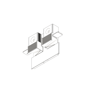 Соединитель FIXAT-T, для теневого плинтуса LIGHT 41 и теневой рейки DUAL, Черный Муар (73х55х16мм) полимерный. ФА-01-03