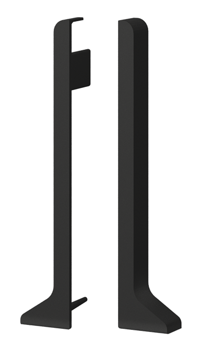 Комплект заглушек (левая+правая) алюминиевая черная матовая RAL9005 LACONISTIQ для плинтуса 62мм 118-21-62 - фото 4688