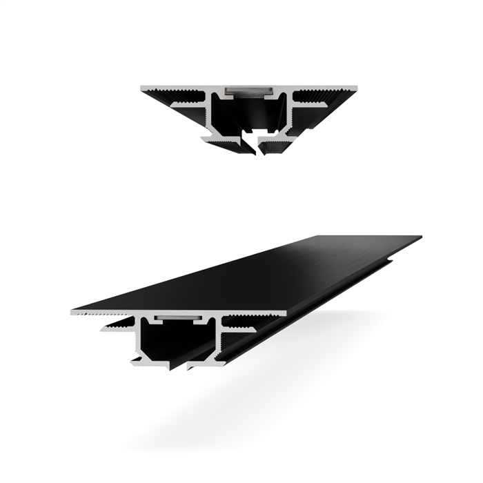 Теневой потолочный профиль для штор GARDINA, Черный МУАР, размер (50*14*3000мм), бегунки+заглушки в комплекте 55-31-300