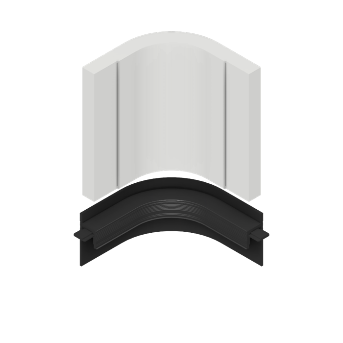Радиусный элемент внутренний R32 (Полимерный) для теневого плинтуса LACONISTIQ Light 41 Черный муар (41.3х81х81мм) fSE3ohRaj4q1m0d8WpGRF2