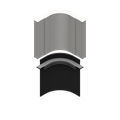 Радиусный элемент внутренний R32 (Полимерный) для скрытого плинтуса LACONISTIQ STRONG Черный муар (100.2х68х68мм) vwSb3FHCjPOCOzCZmOpS93